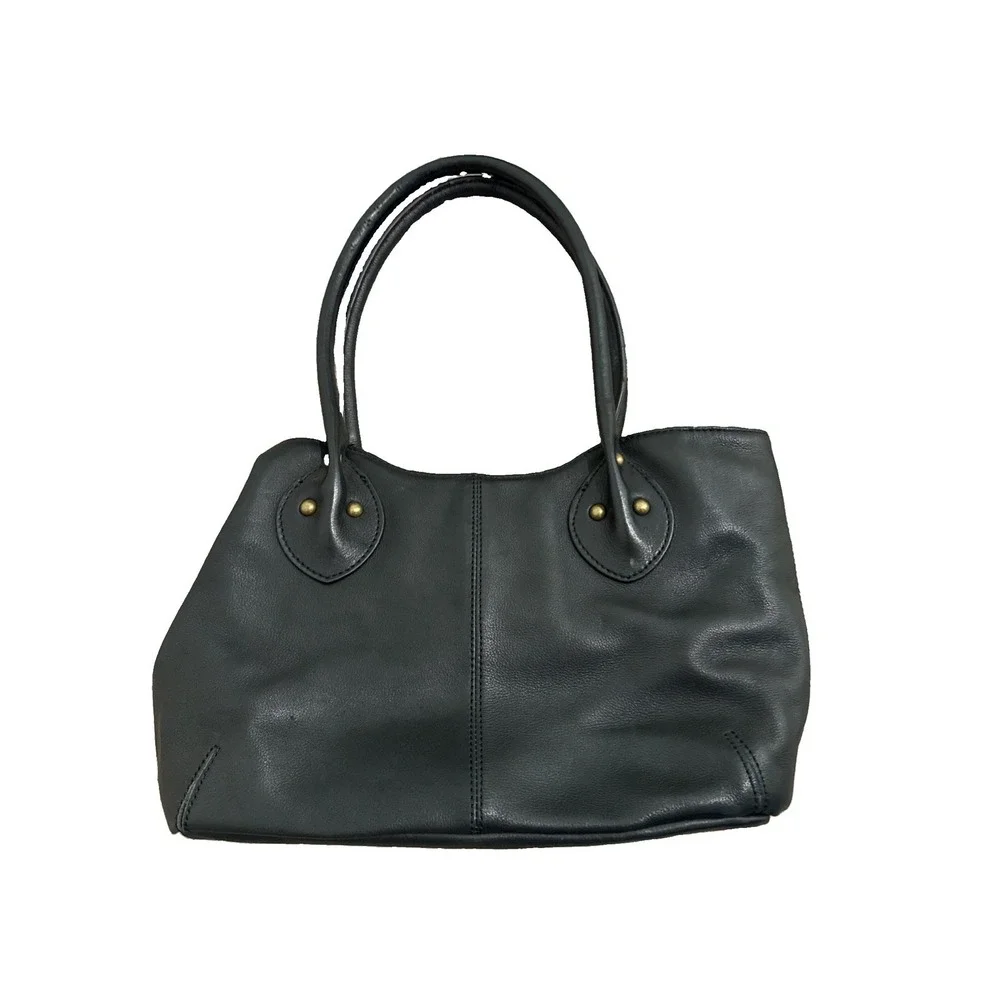 CLARKS Satchel Leather Bag Purse Black